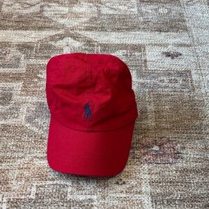 Ralph Lauren Red Cap with Navy Pony Embroidery